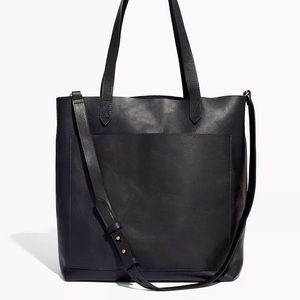 Madewell black leather tote